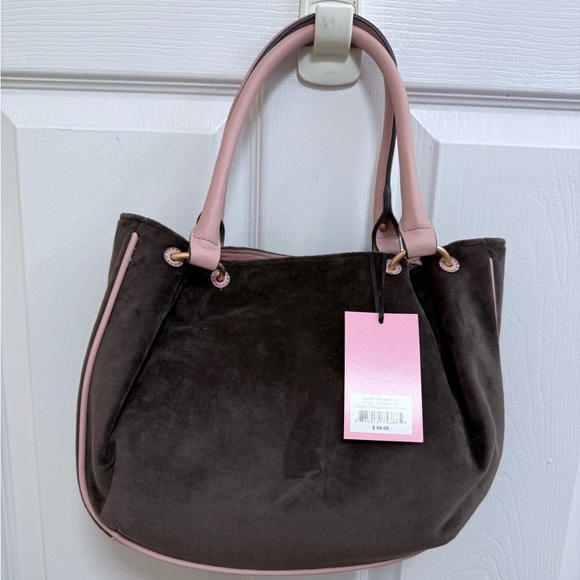 NWT Juicy Couture Retro Vibe Pink and Brown Satchel - Picture 7 of 8